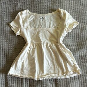 Y2K cream babydoll Hollister top